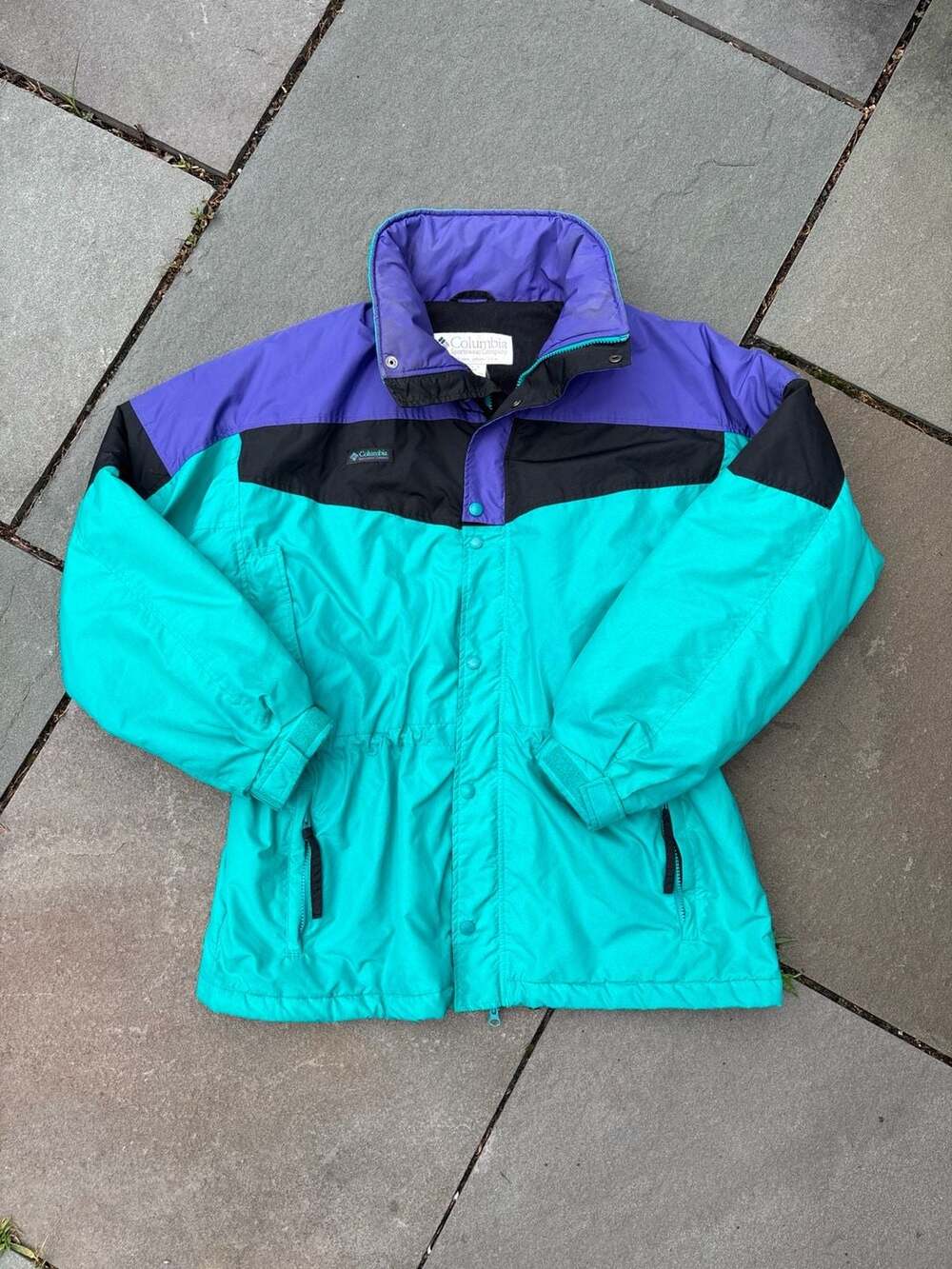 Men’s Medium-Vintage 90s Columbia Sportswear Colorblock Insulated Ski Jacket